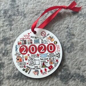 2020 Holiday Ornament with Red Ribbon